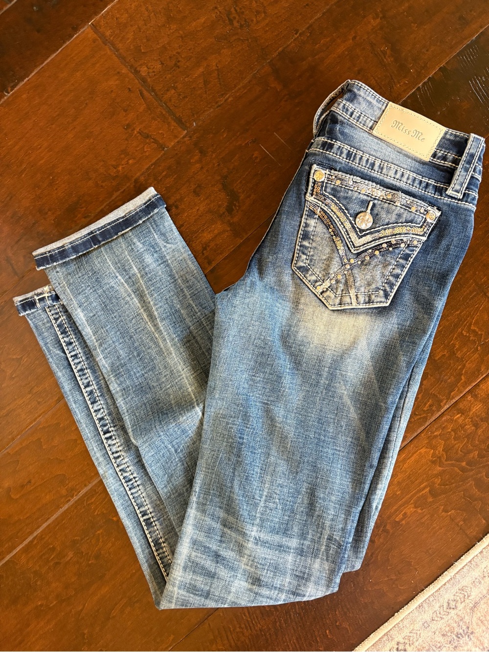 Miss Me Light Blue Embellished Skinny Jeans